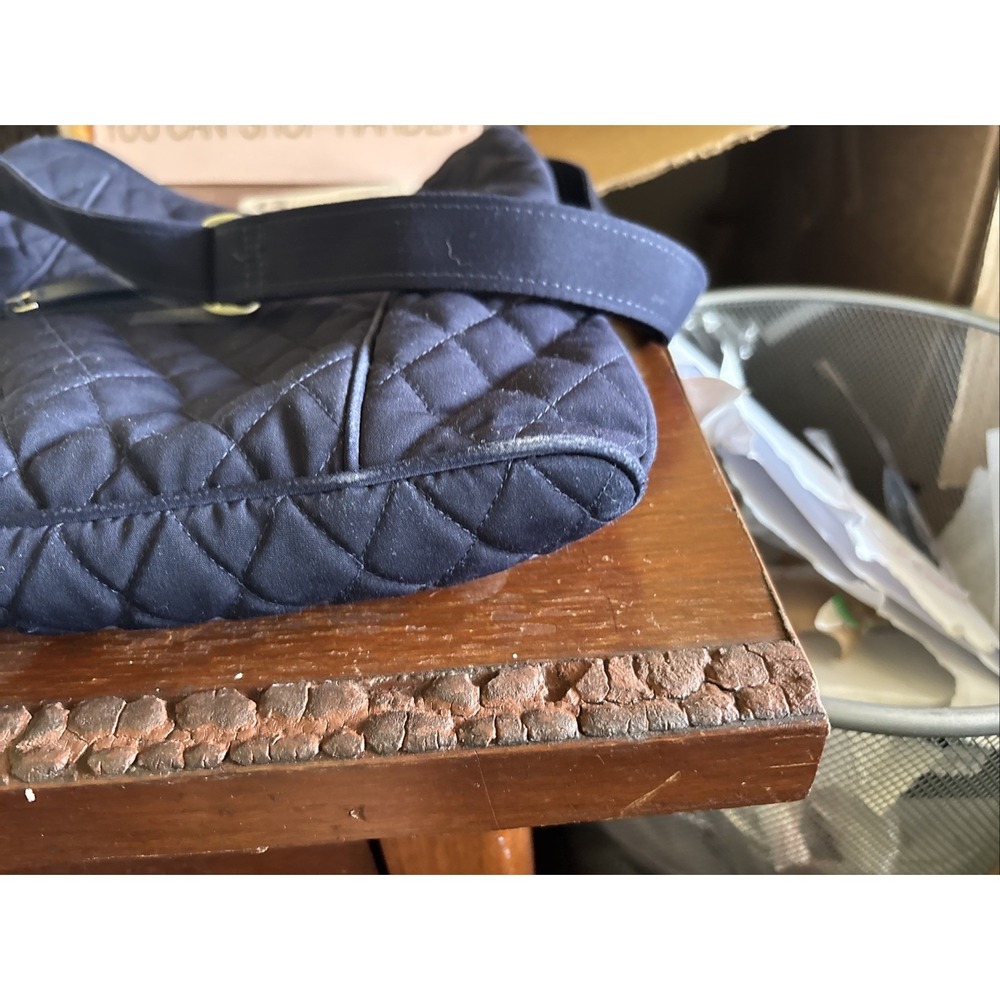 Navy Blue Quilted Vera Bradley Crossbody Purse - Picture 5 of 7
